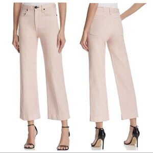 Rag & Bone Justine High-Rise Wide-Leg Crop Jeans Sz 24 Blush Pink